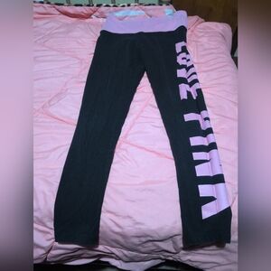 Victorias Secret Pink Woman's Large Fold Over Leggings